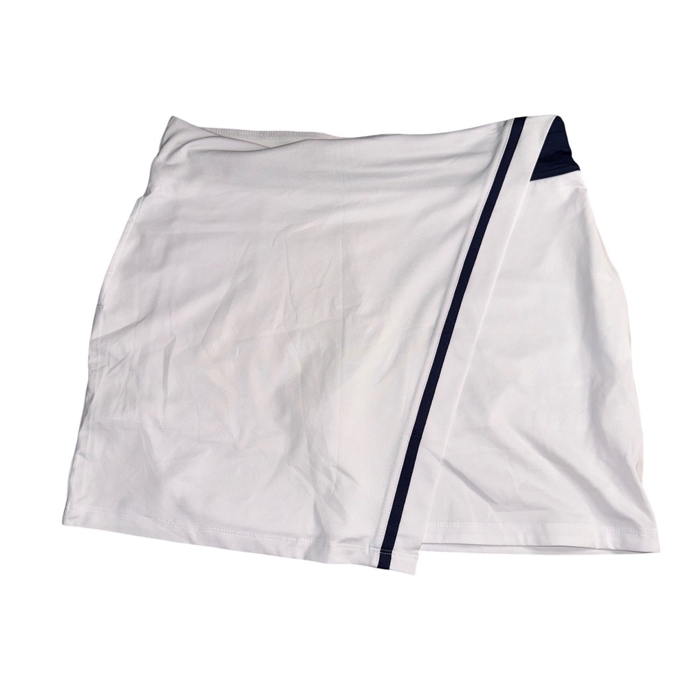 Callaway Golf Skort Medium White Navy Blue Opti-Dri Wrap Front Athletic Skirt
